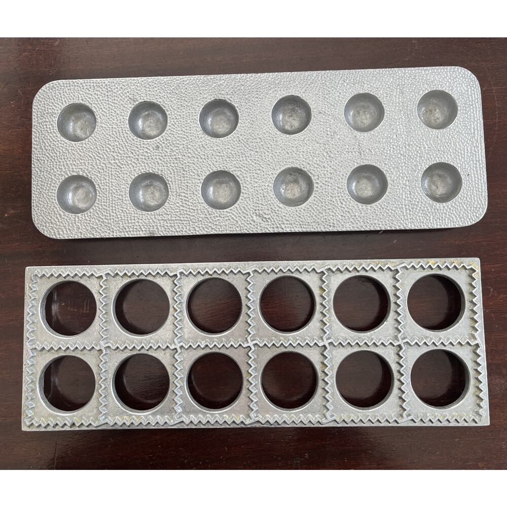BERARDUCCI Ravioli Form Set 501 502 1 dozen Square Excellent Vintage Cast Mold